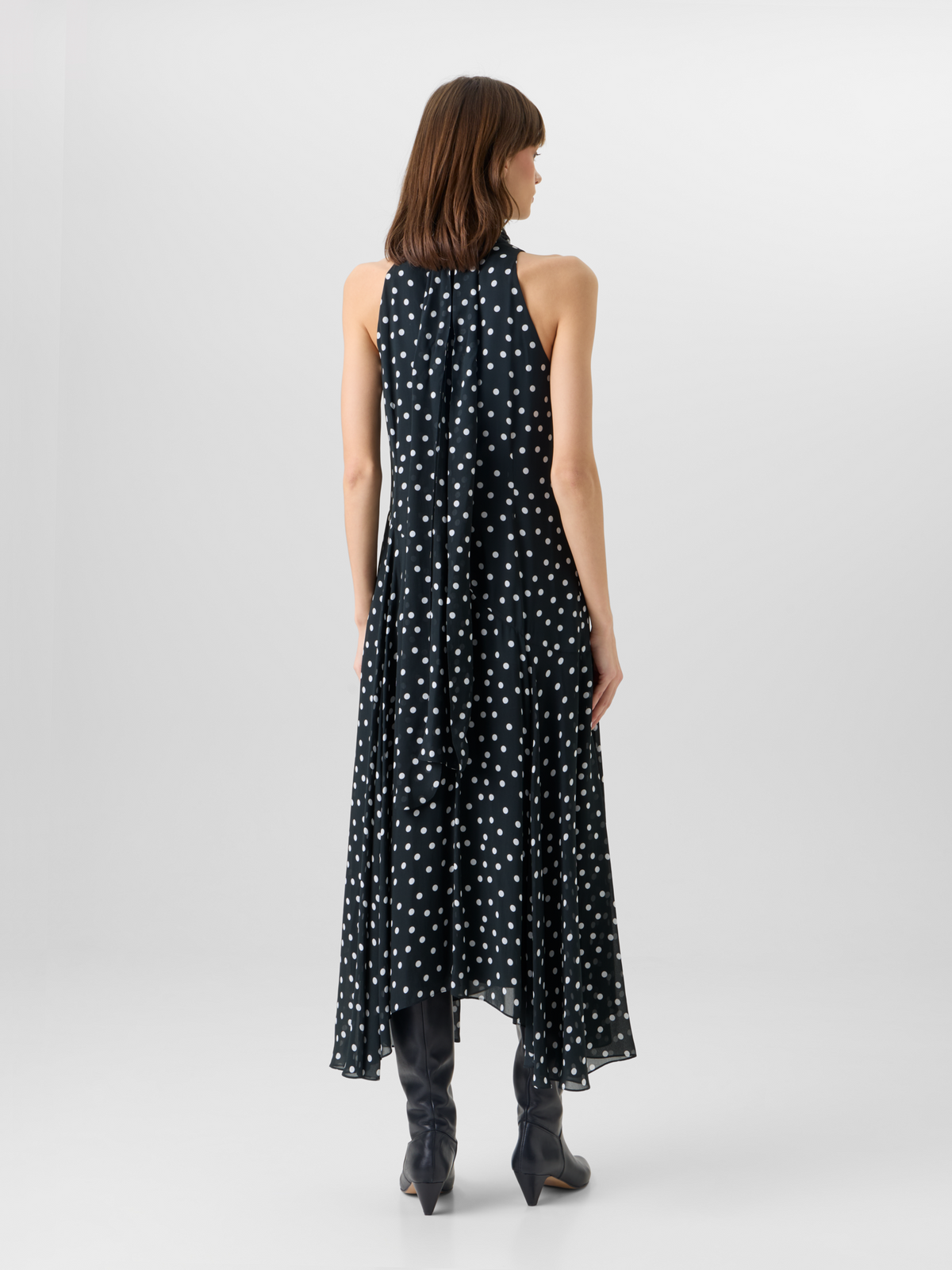 Designer Sleeveless Viscose Georgette Midi Dress - multicolor #editorial