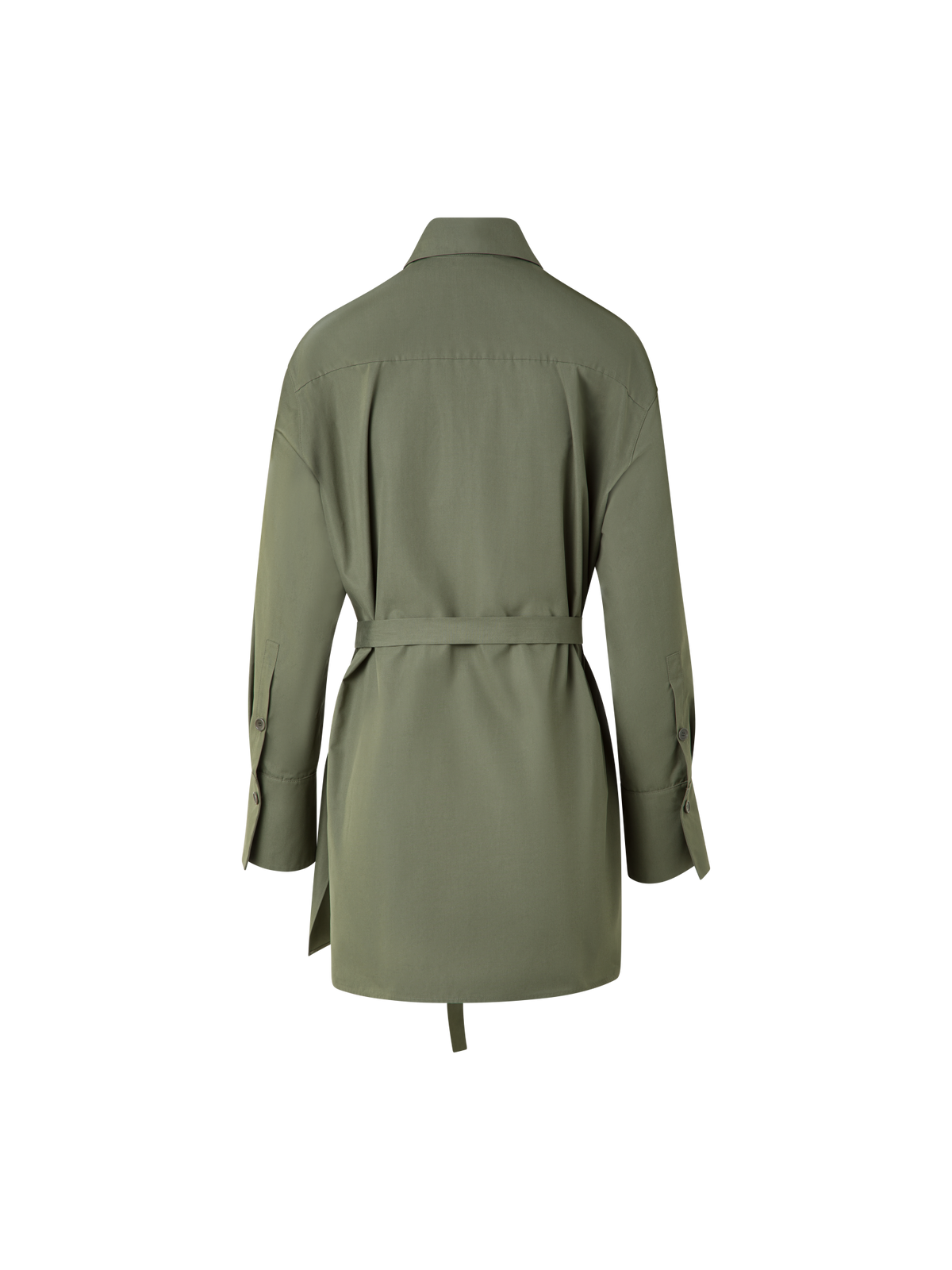 Designer Oversized Cotton Poplin Tunic - neutral - green