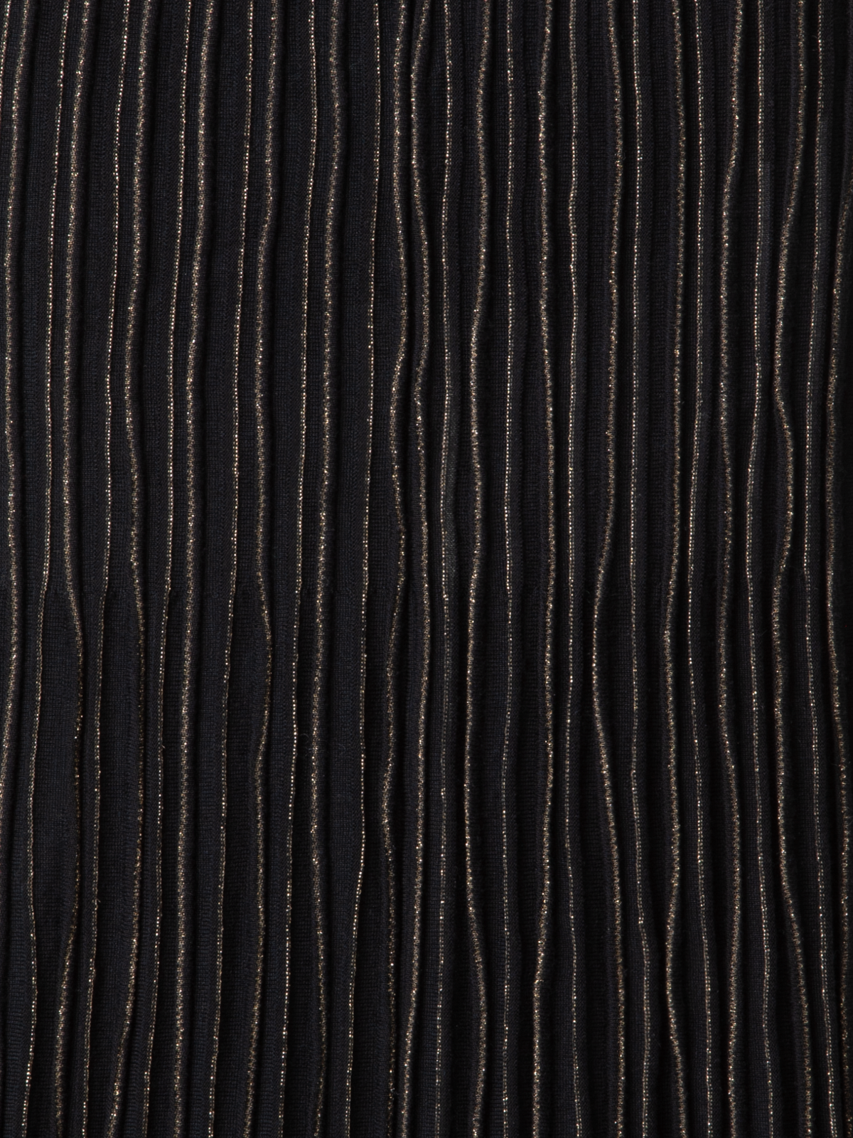 Designer Midi Knit Skirt with and Golden Lurex Stripes - black - multicolor - gold