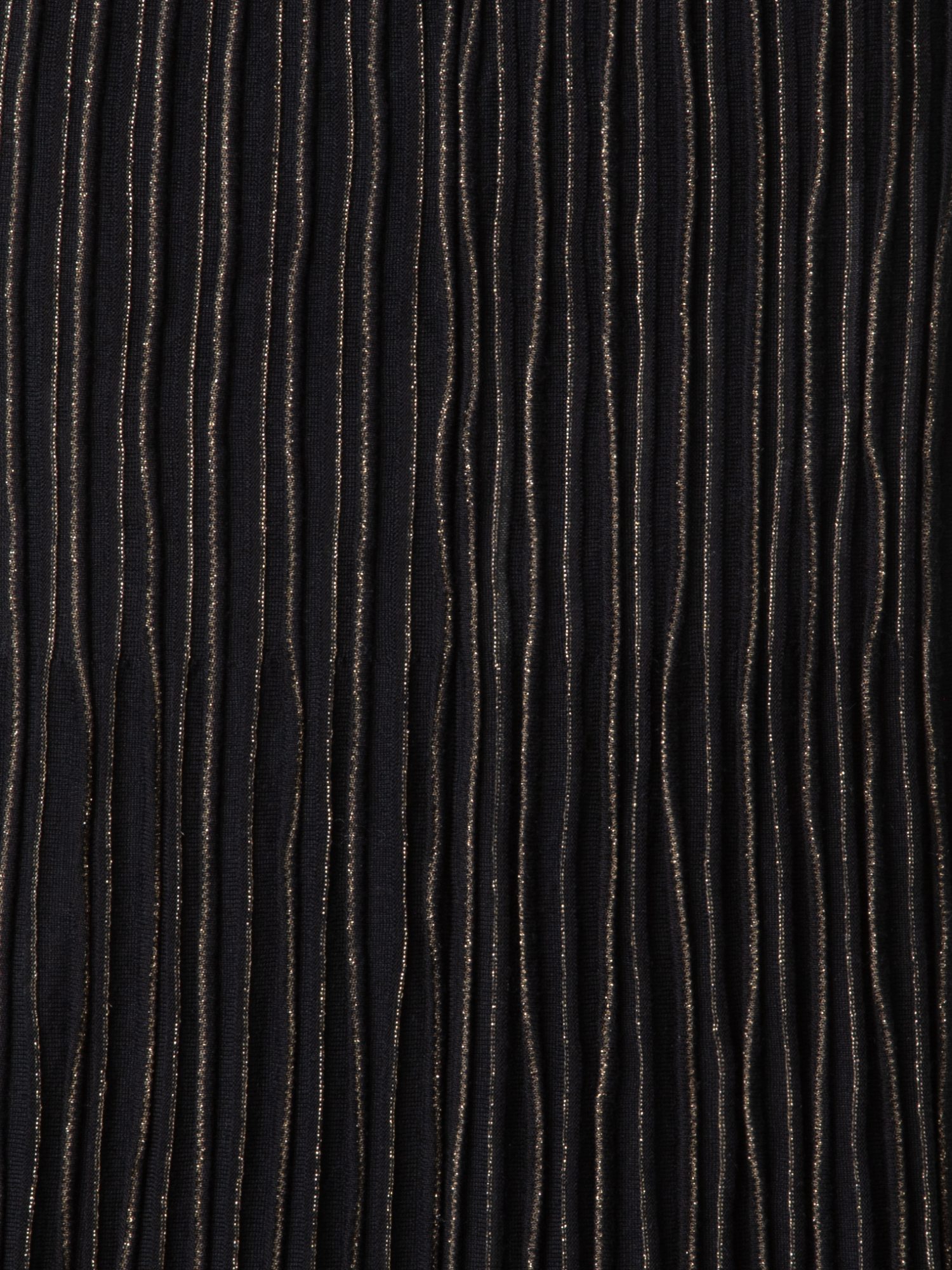 Designer Midi Knit Skirt with and Golden Lurex Stripes - black - multicolor - gold