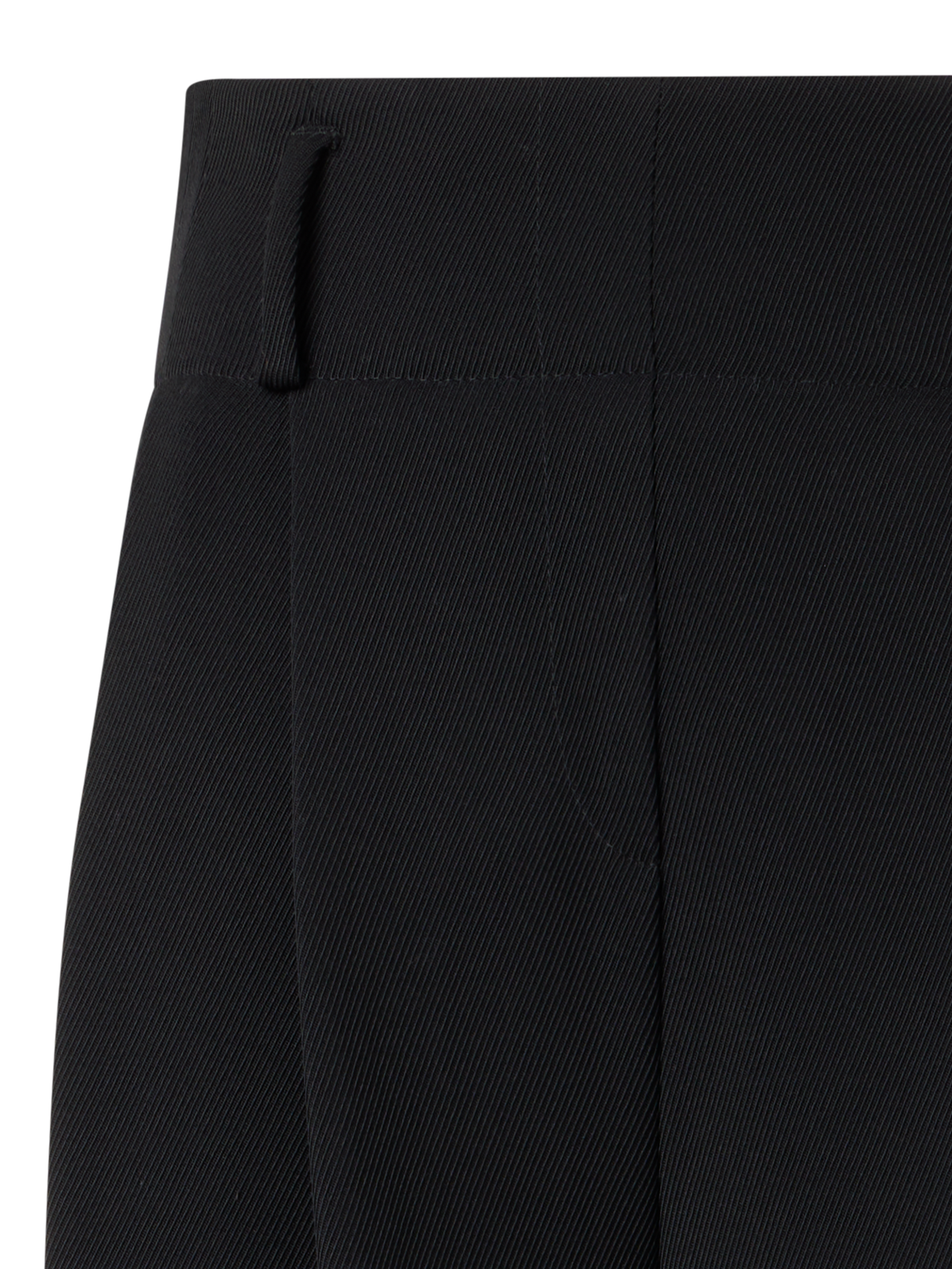 Designer High Waist Pleated Pants in Wool Tricotine - black