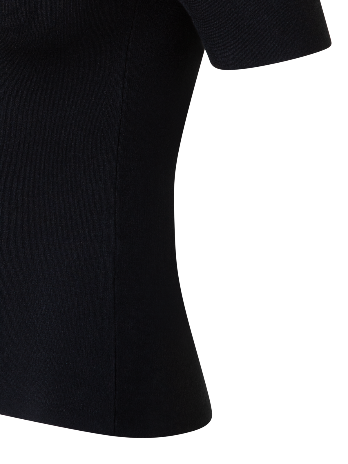 Designer Sheer Intarsia Knit Top in Silk Cotton Blend - black