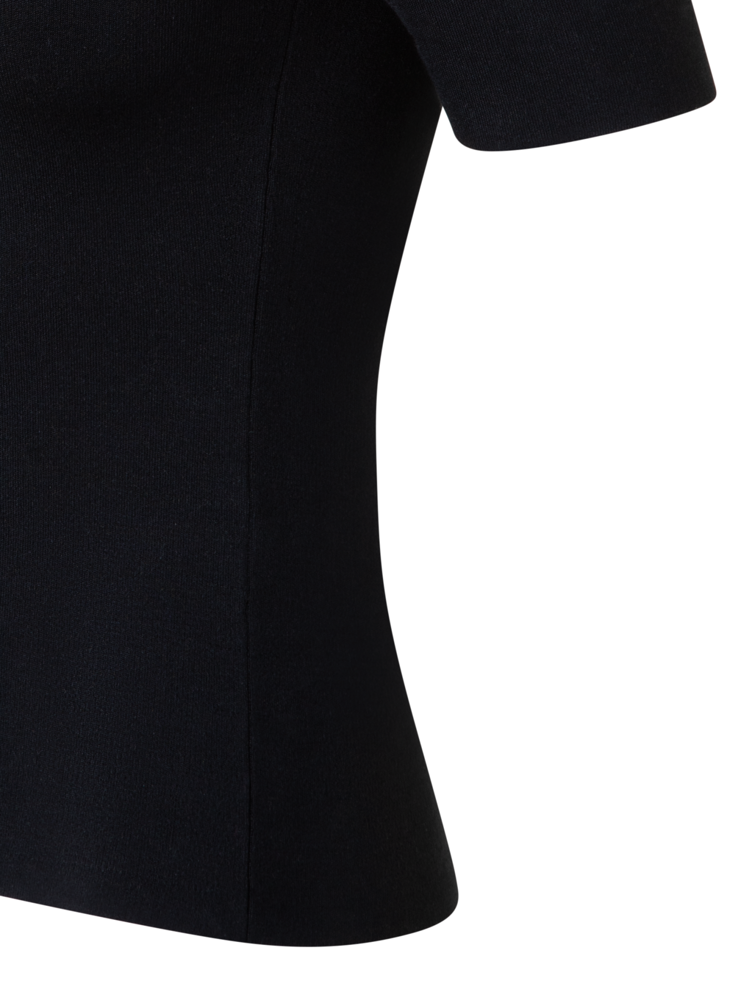 Designer Sheer Intarsia Knit Top in Silk Cotton Blend - black