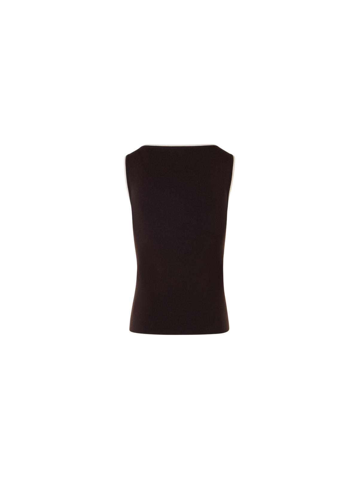 Designer Knit Tank with Contrast Piping - brown