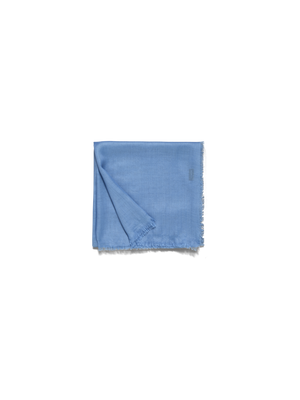 Designer Cashmere Silk Scarf with Lurex Frame - blue