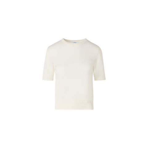 Short-Sleeve Merino Wool Knit Sweater