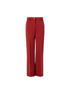 Designer Chiara Wide-Leg Pants in Cotton Gabardine - red