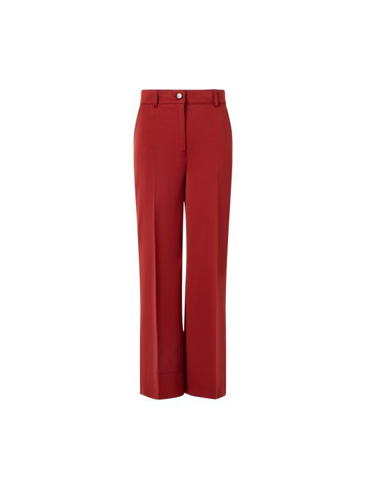 Designer Chiara Wide-Leg Pants in Cotton Gabardine - red