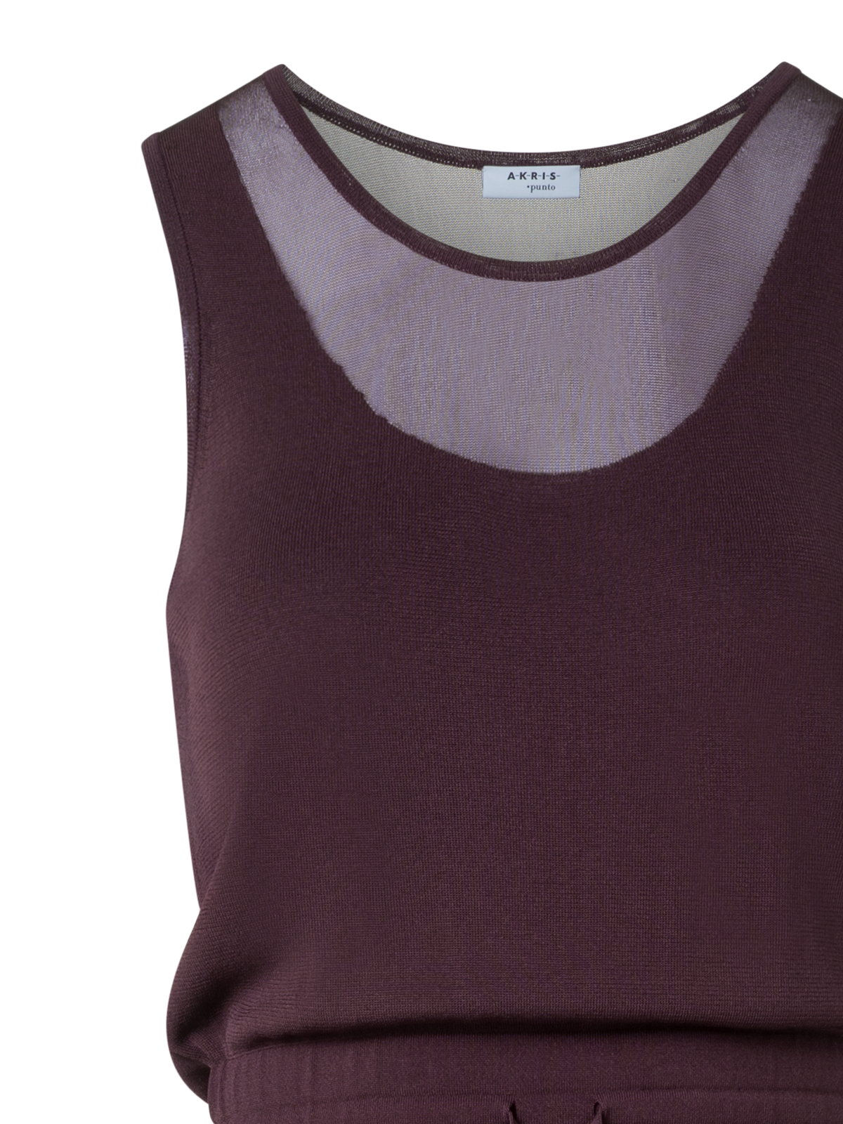 Designer Layered Sheer Knit Midi Dress - purple - red