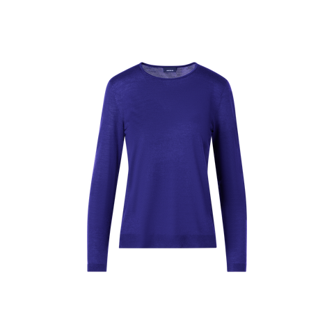 Long-Sleeve Cashmere-Silk Knit Sweater