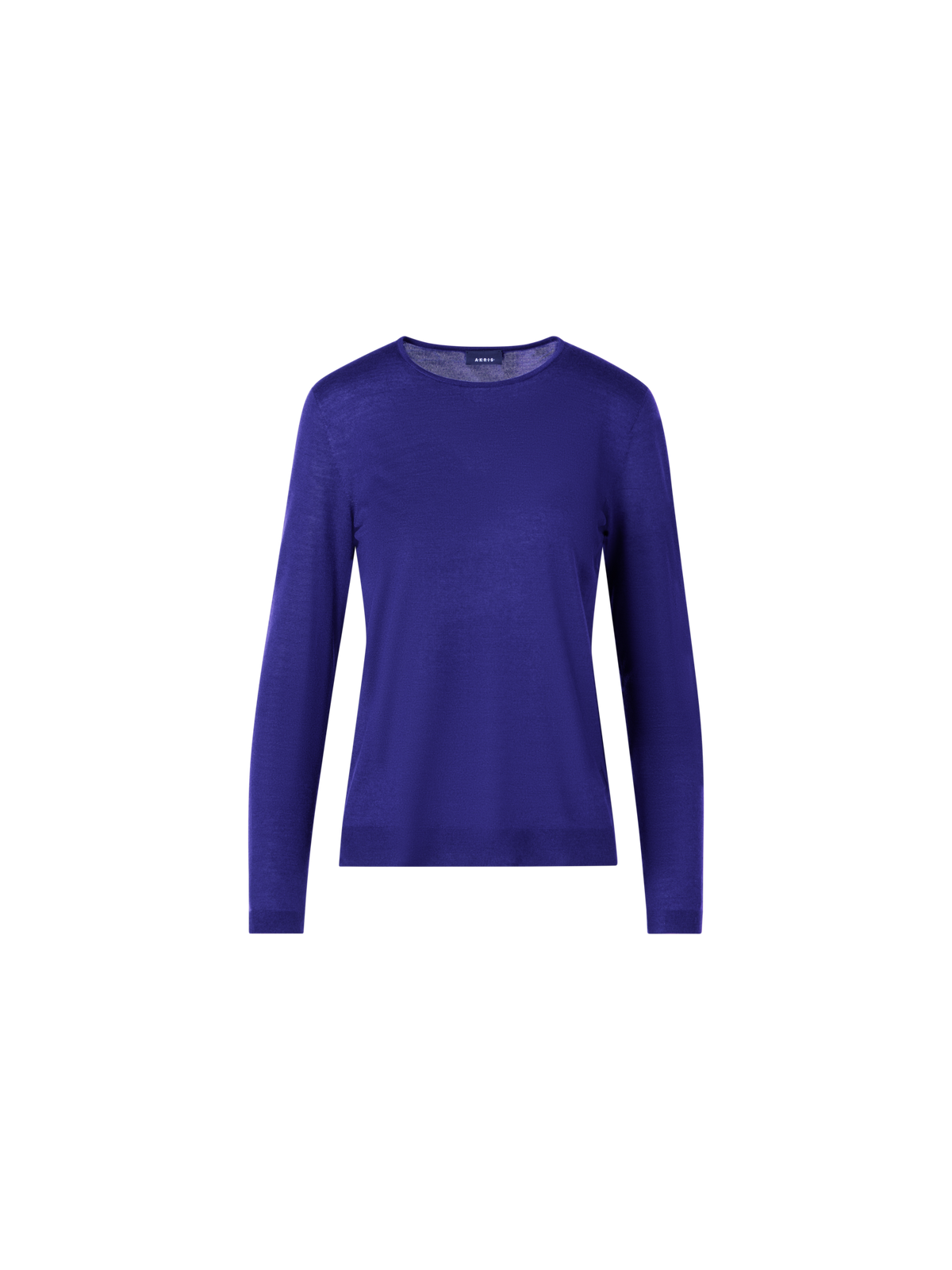 Designer Long-Sleeve Cashmere-Silk Knit Sweater - purple