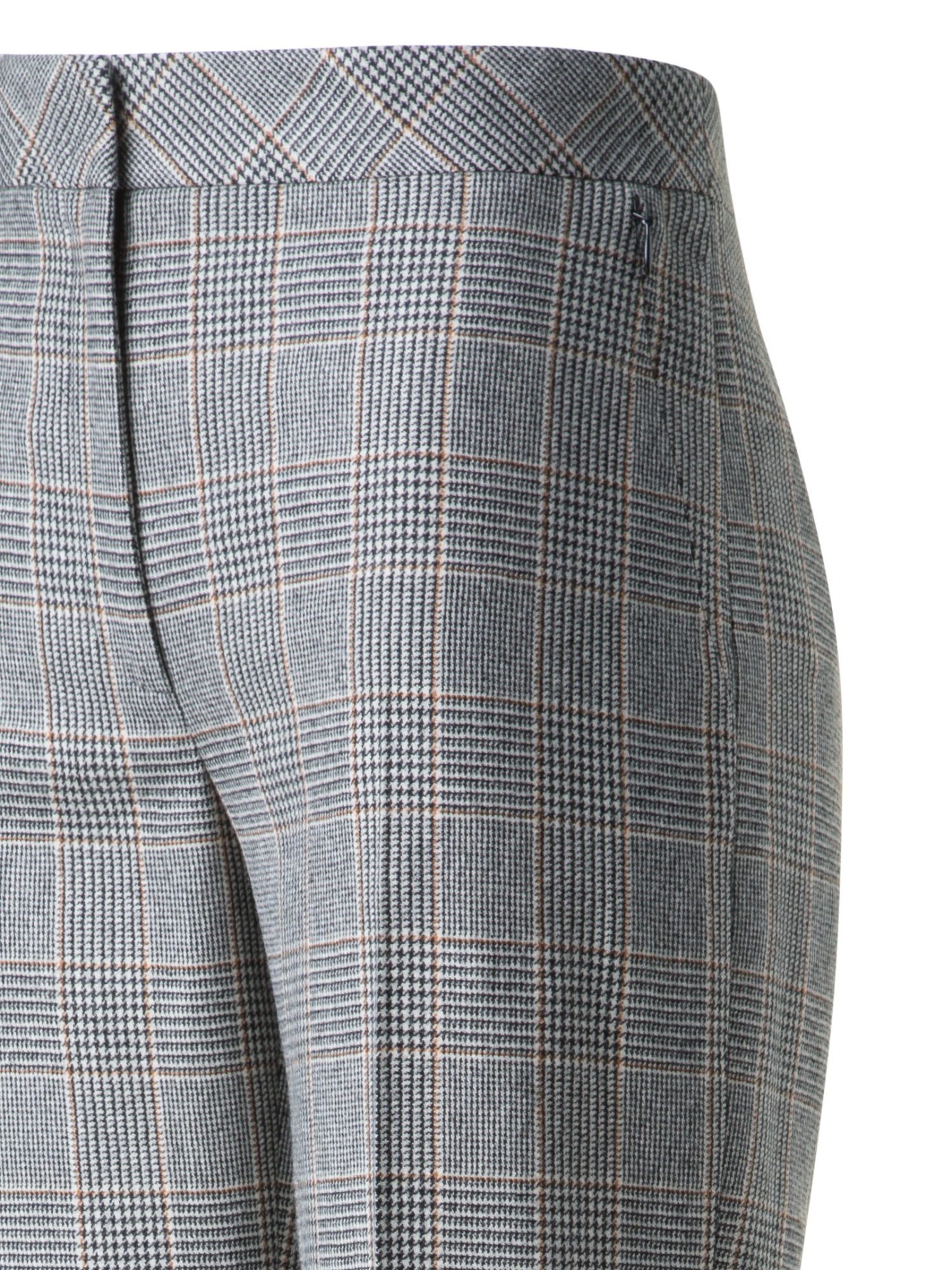 Designer Straight Plaid Pure Cashmere Pants - black - multicolor