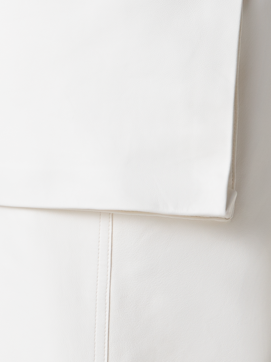 Designer Cargo Leather Pants - neutral - ecru - white