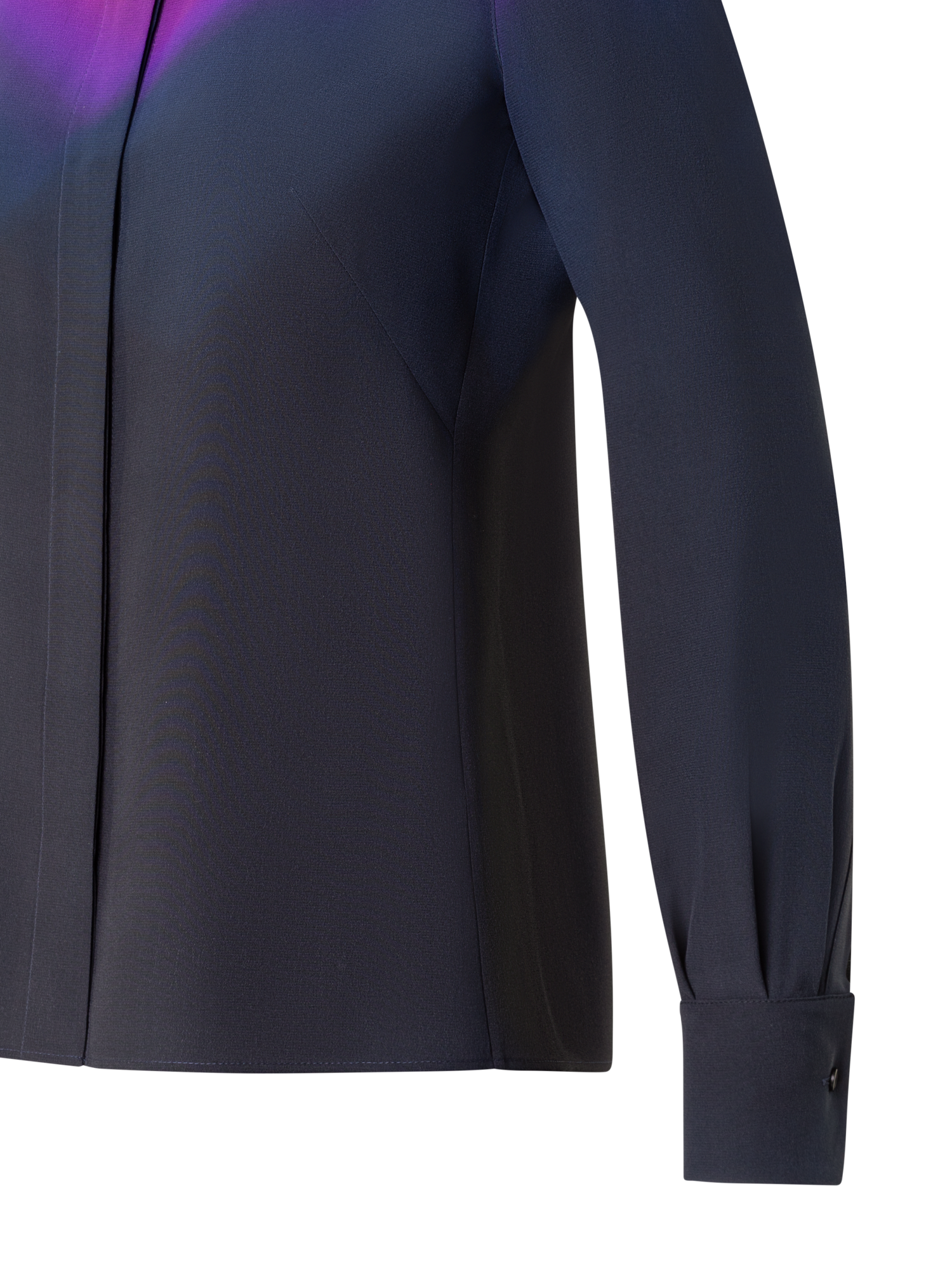 Designer Silk Crêpe Blouse with Alta Magenta Print - purple - multicolor - pink