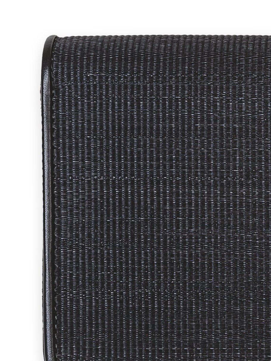 Designer Long Zip Wallet in Horsehair - black