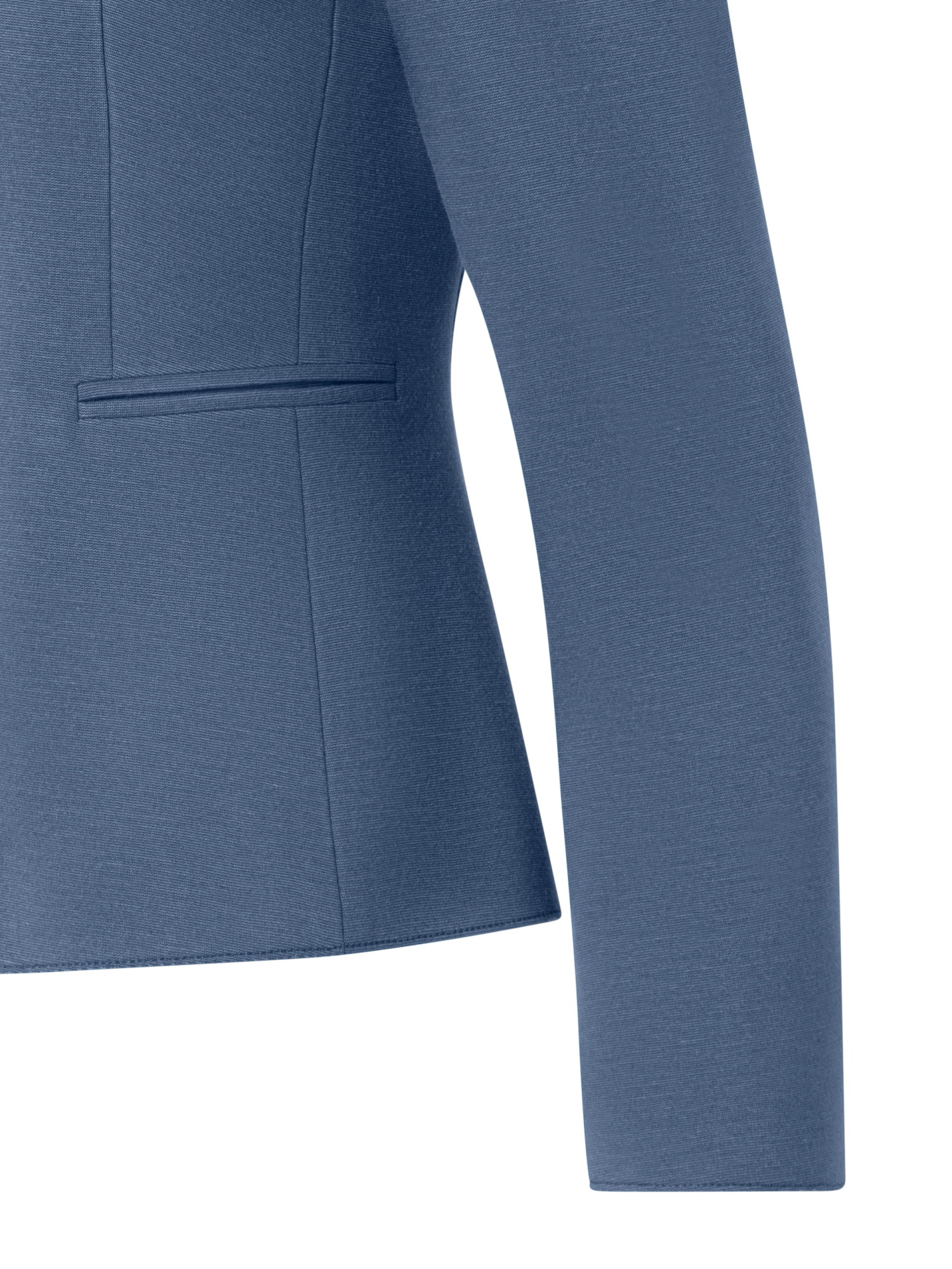 Designer Fitted Single-Button Jersey Blazer - blue