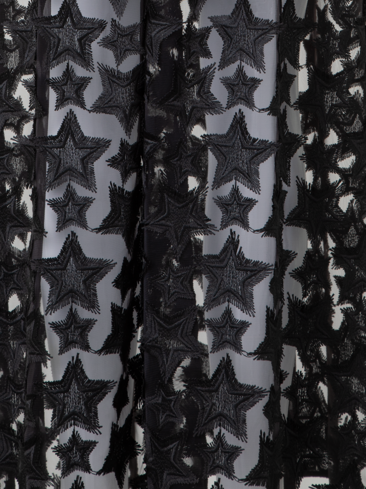 Designer Midi Dress with 3D Star Embroidery - black