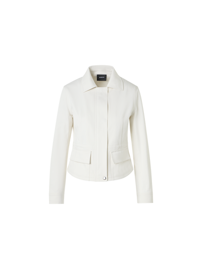 Designer Hugh Cotton Denim Cargo Jacket - ecru