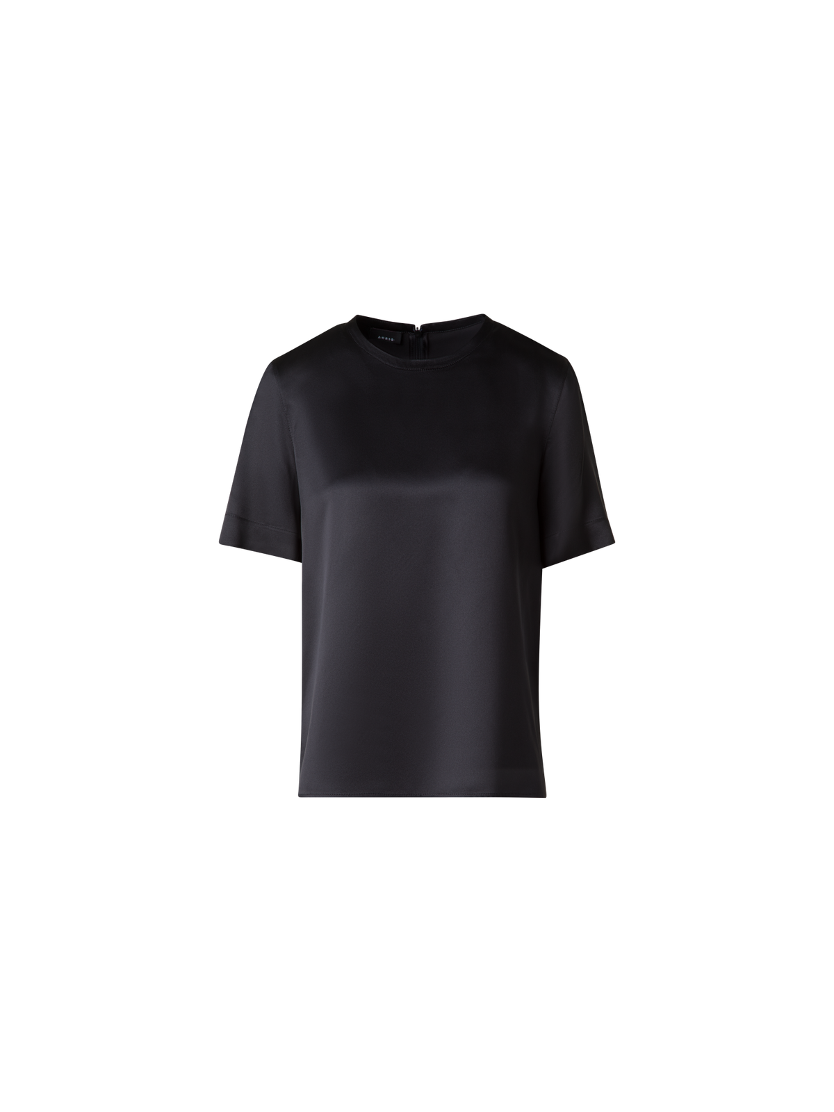 Designer T-Shirt Blouse in Silk Satin - black