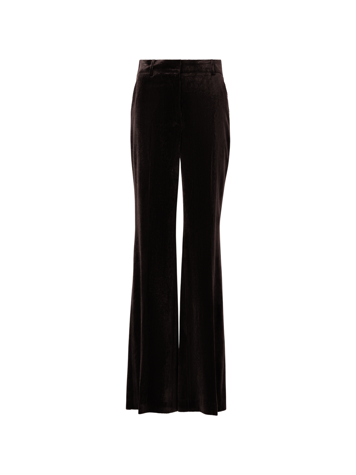 Designer Wide Leg Pants in Fluid Corduroy - brown