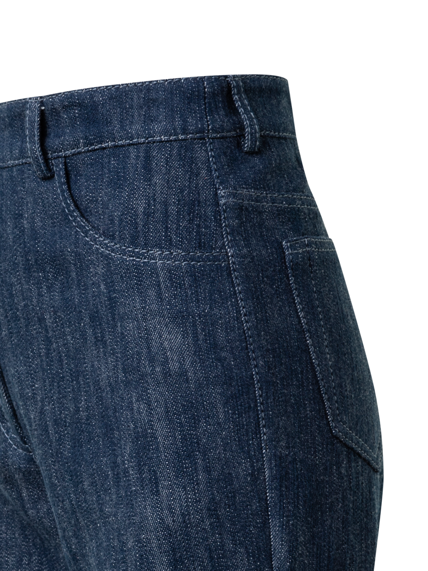 Designer Straight Cotton Wool Denim Pants - navy - blue