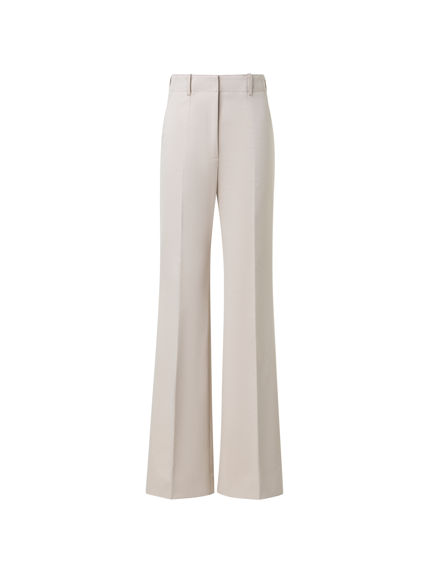 Designer Wide Straight Cotton Gabardine Pants - neutral - beige