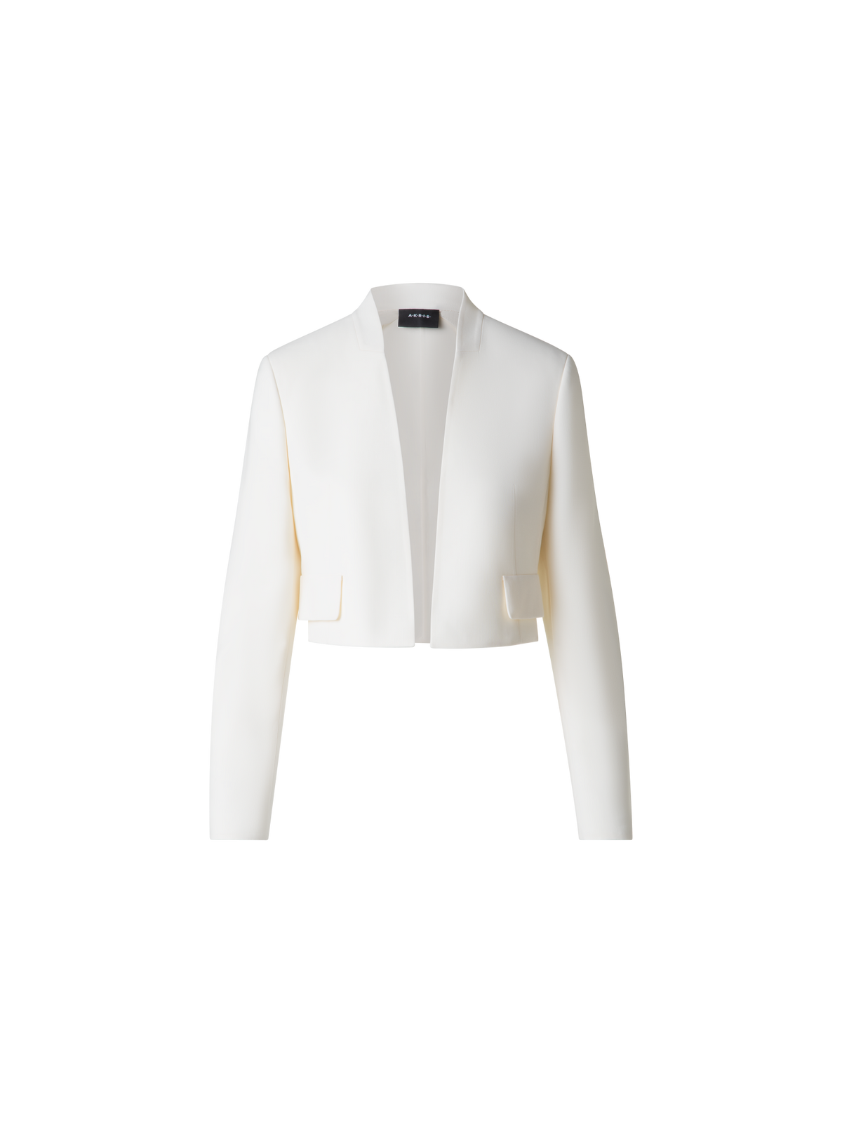 Designer Short Wool Double-Face Cardigan Jacket - neutral - ecru - white