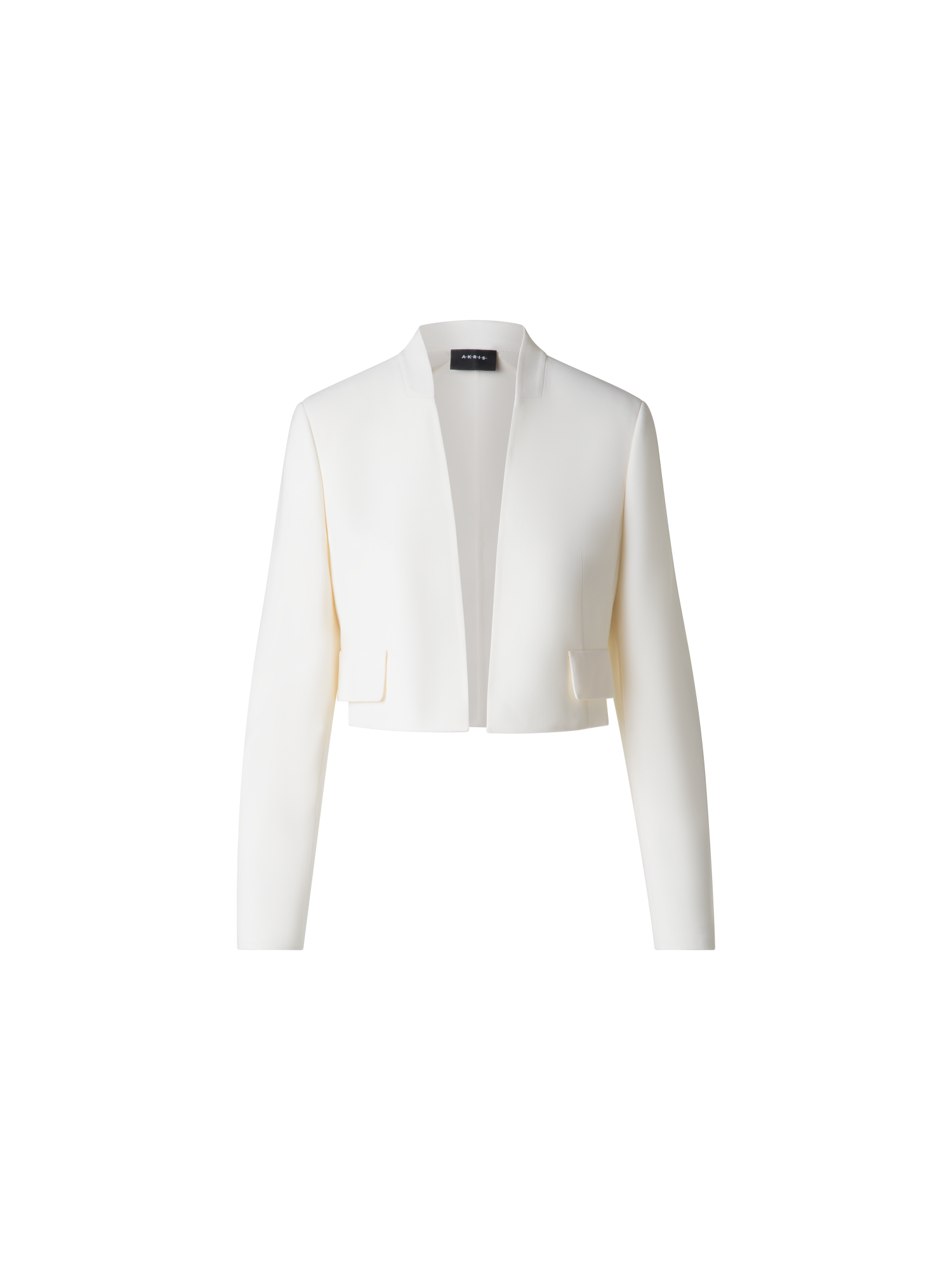 Designer Short Wool Double-Face Cardigan Jacket - neutral - ecru - white