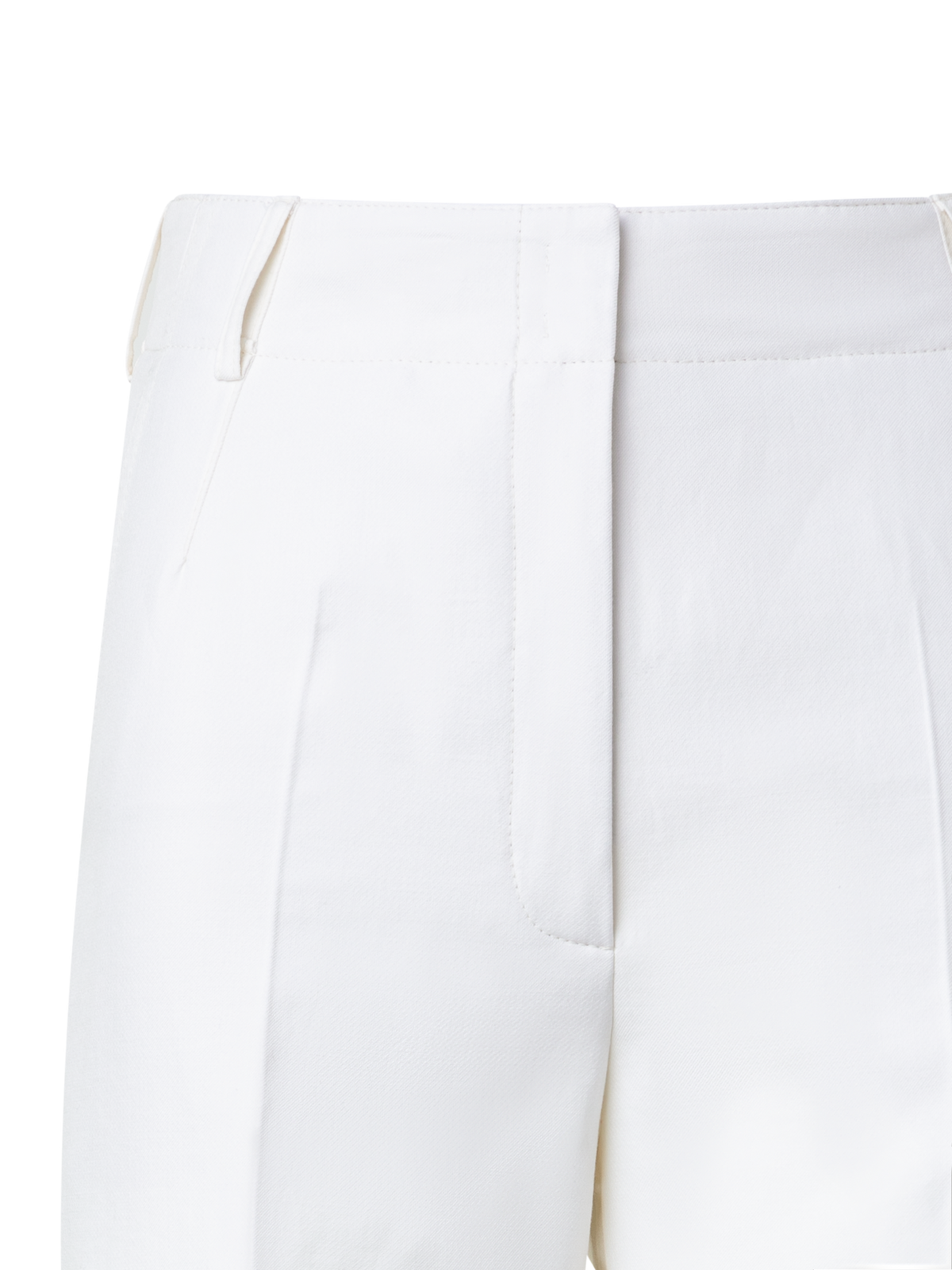 Designer Cropped Wide Cotton Twill Pants - neutral - ecru