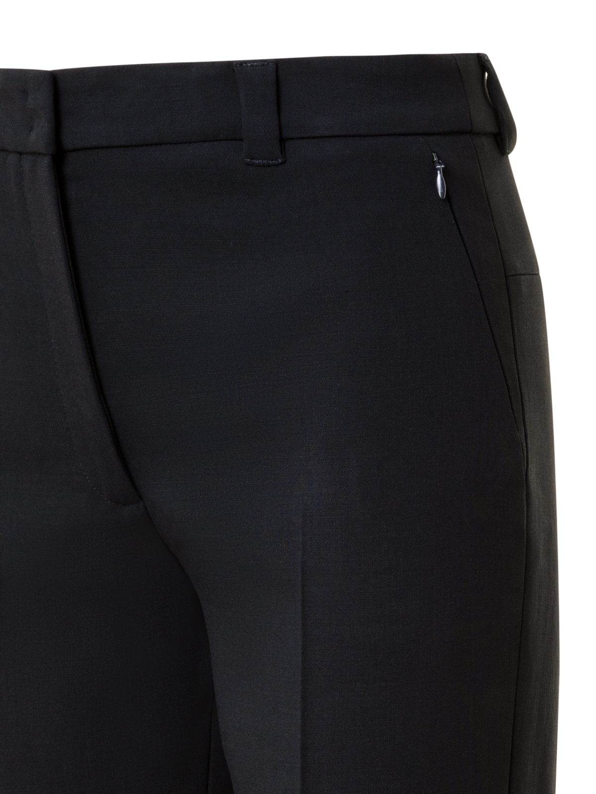 Designer Cropped Tapered Wool Double-Face Pants - neutral - black