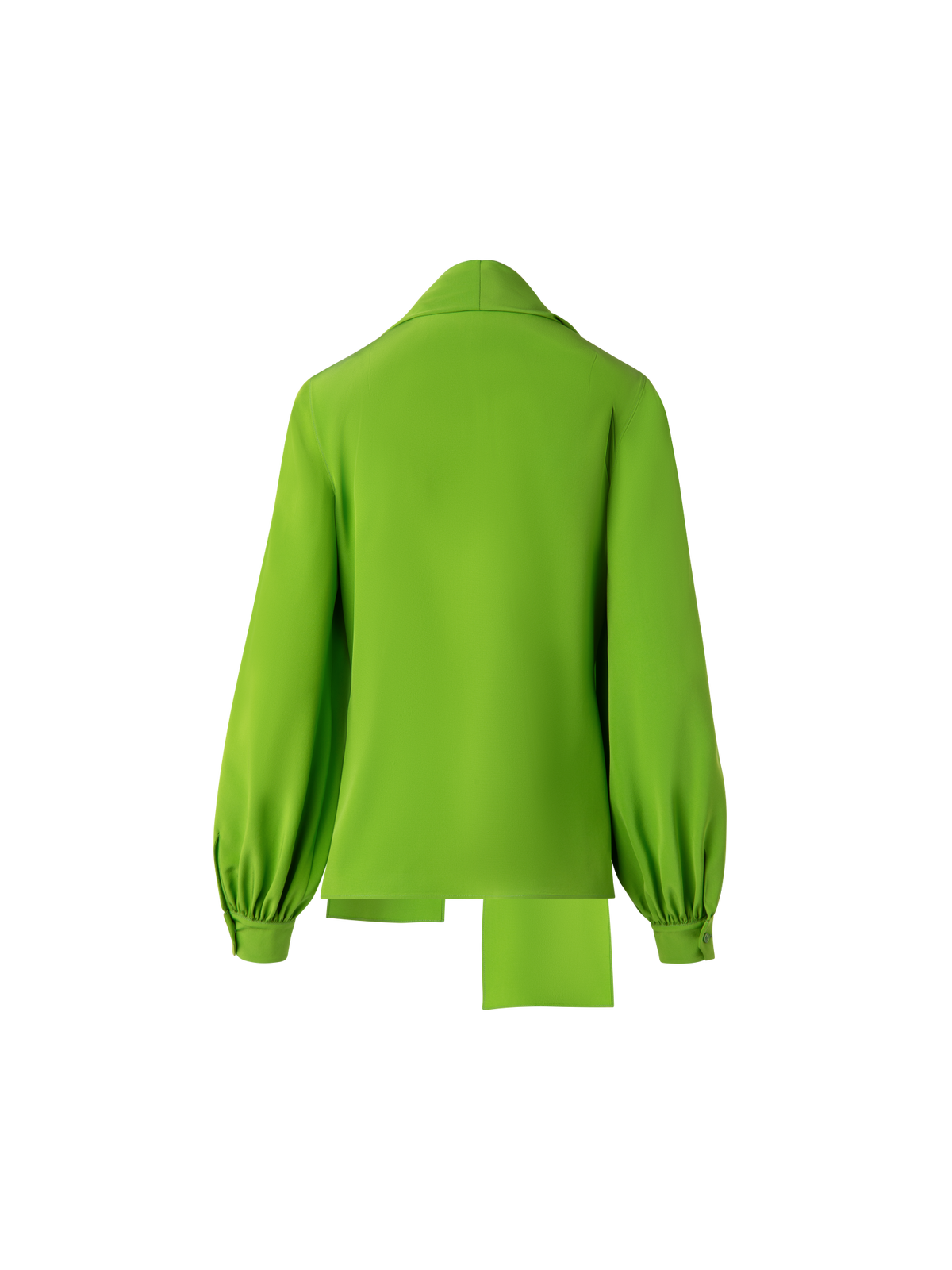 Designer Silk Blouse with Fixed Bow - green