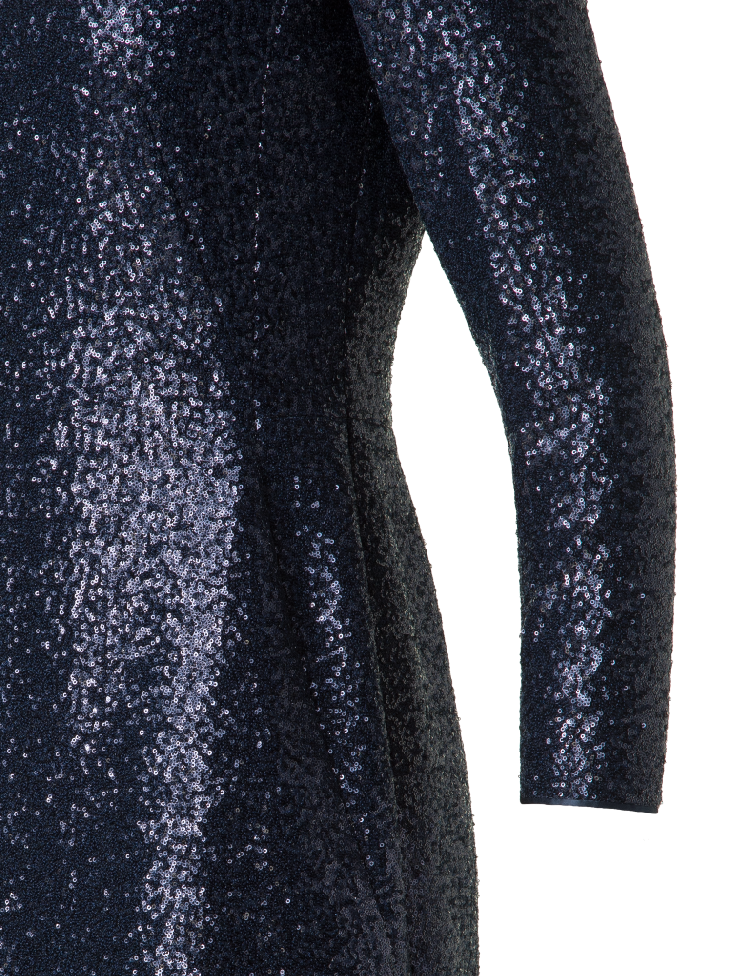 Designer Sequined Sheath Dress in A-Line - navy - blue