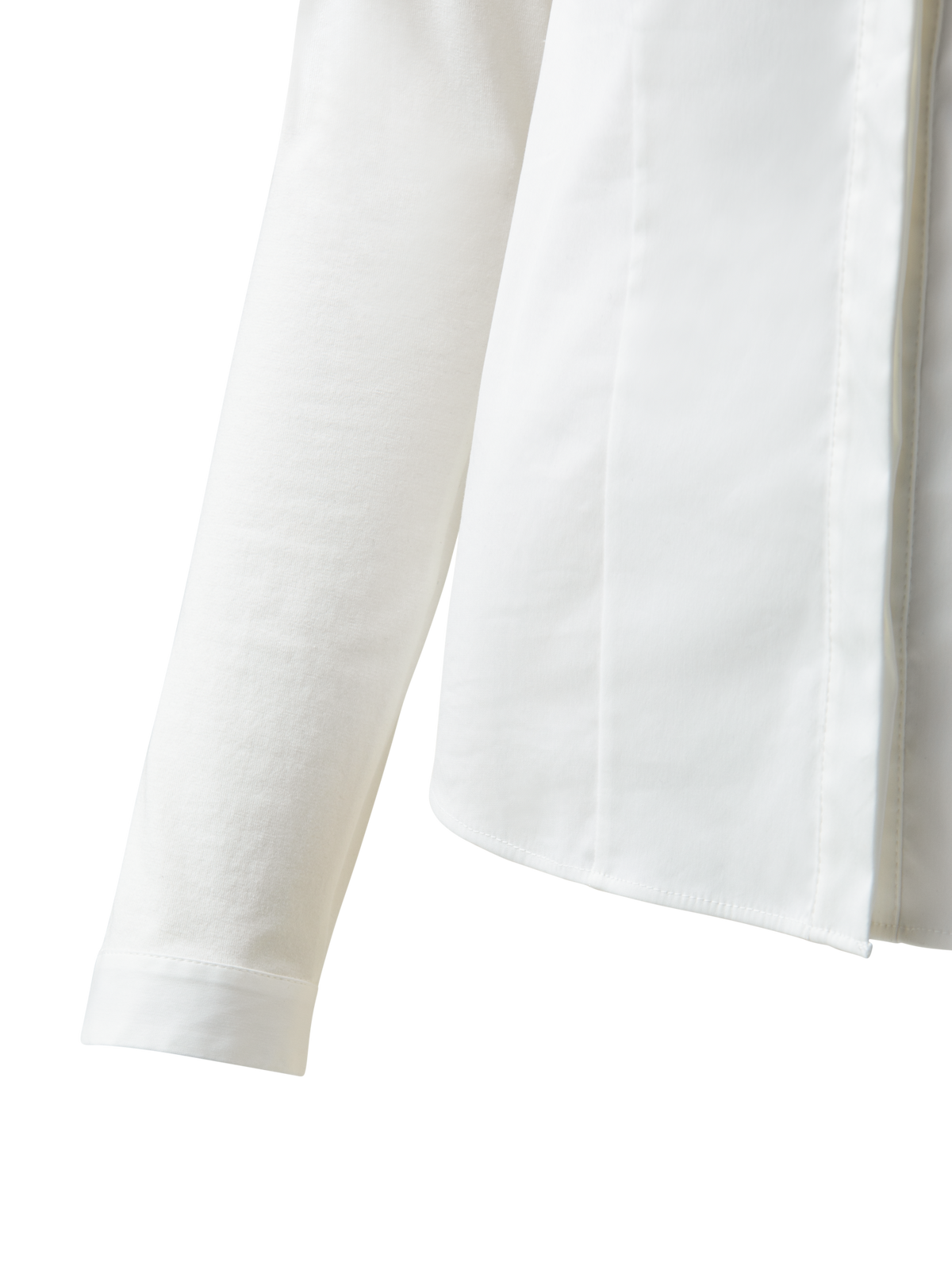 Designer Fabric-mix Blouse - white