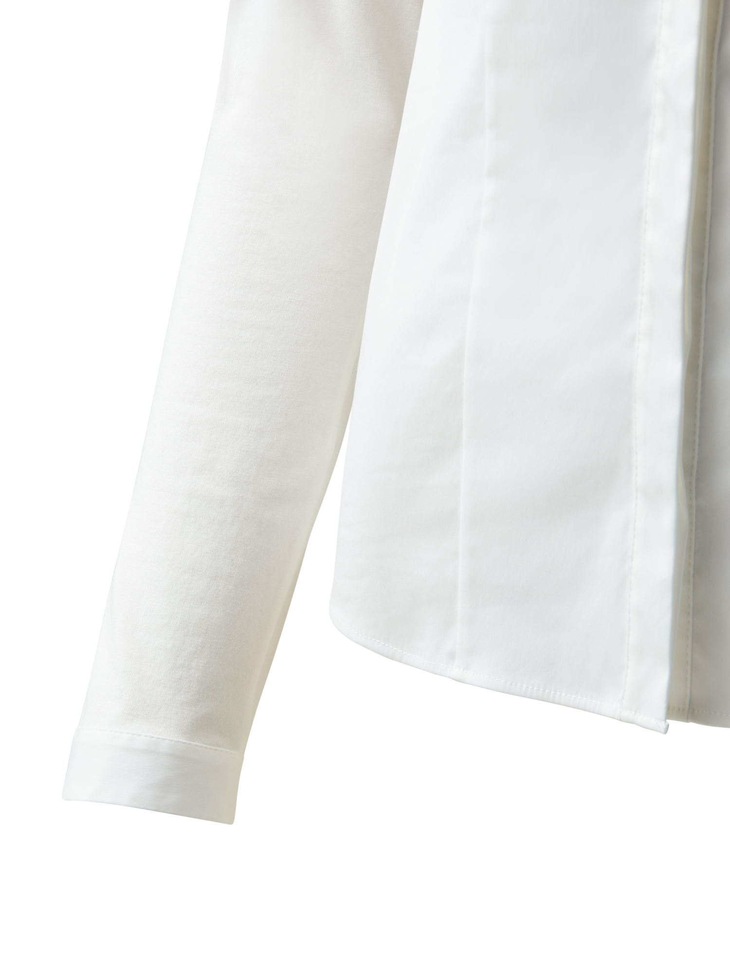 Designer Fabric-mix Blouse - white