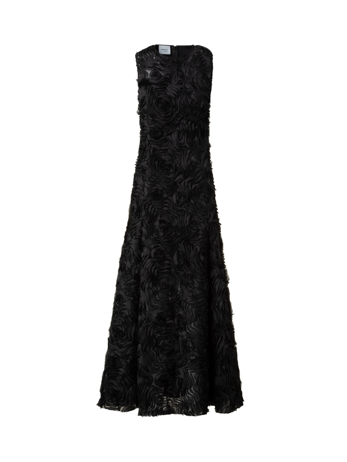 Flared Midi Dress in 3D Carnation Embroidery Akris Inc. Flared Midi Dress in 3D Carnation Embroidery Akris Inc.