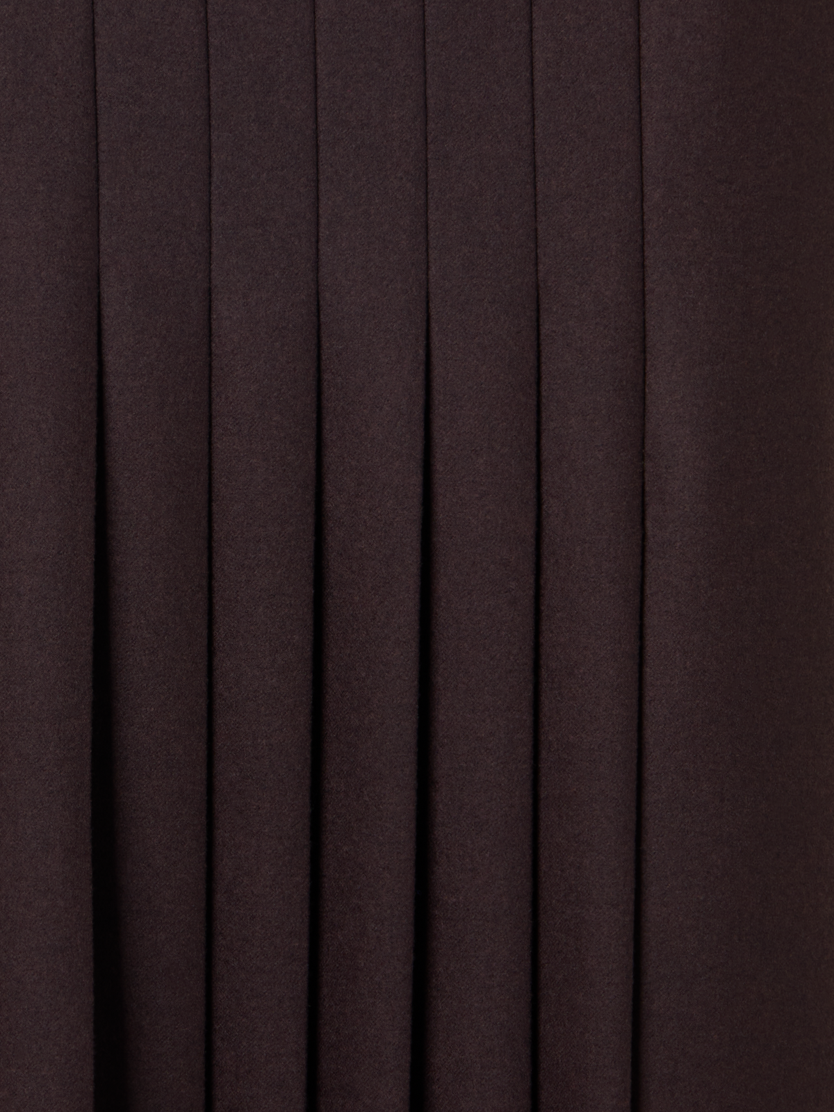 Designer Pleated Midi Pencil Skirt in Wool Flannel - brown