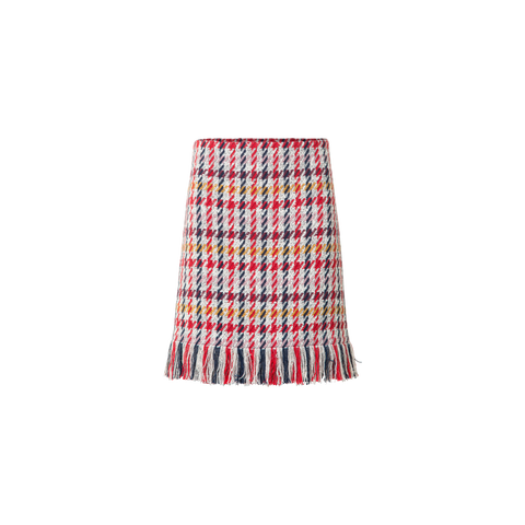 Mini Tweed Skirt in Checked Cotton-Blend
