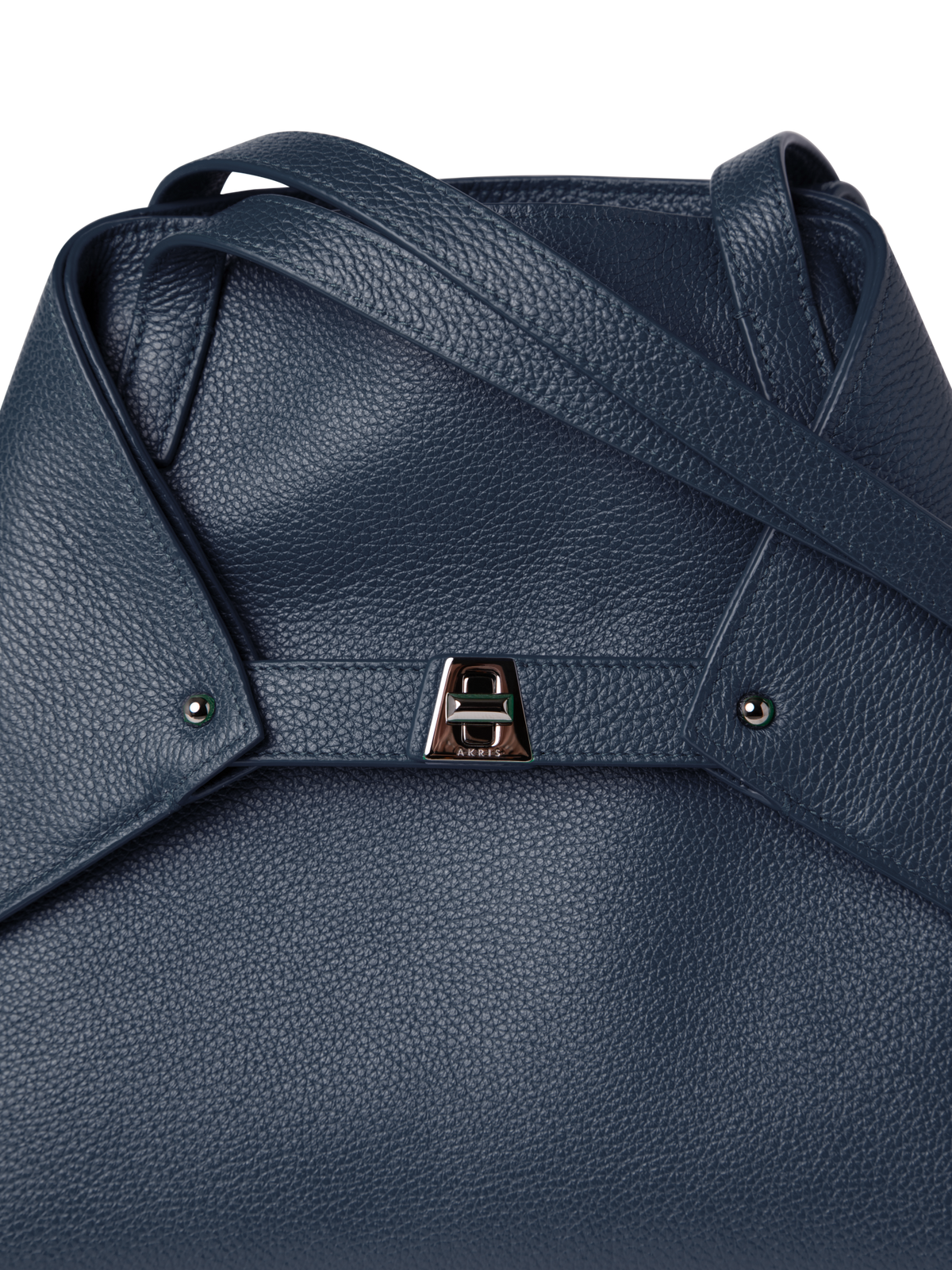 Designer Ai Small Shoulder Tote - navy - blue