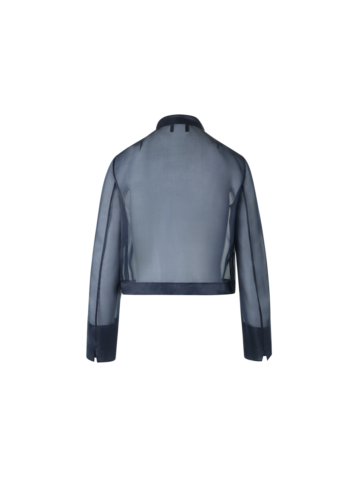 Designer Silk Organza Short Jacket - navy