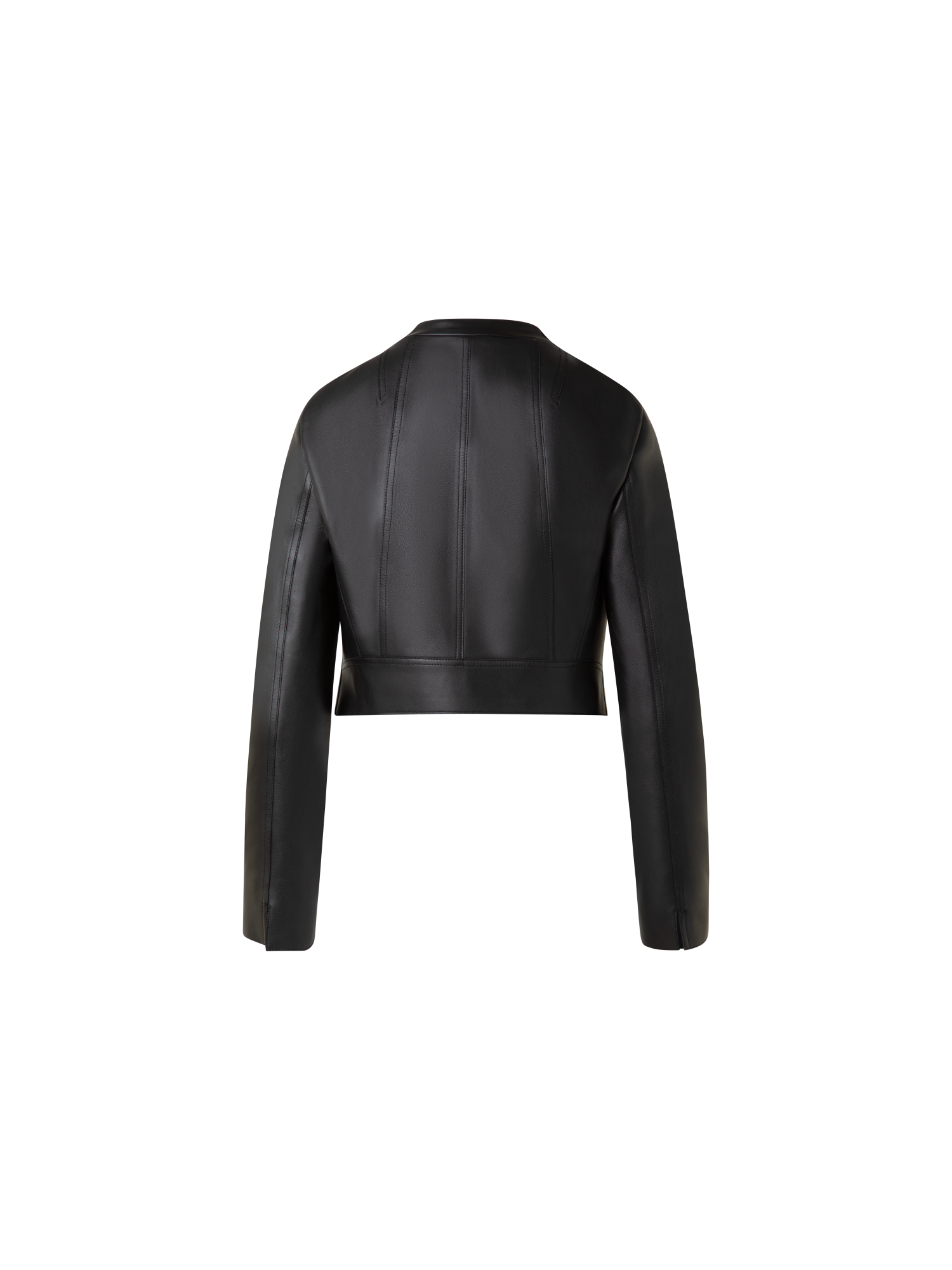 Designer Asymmetrical Leather Biker Jacket - black