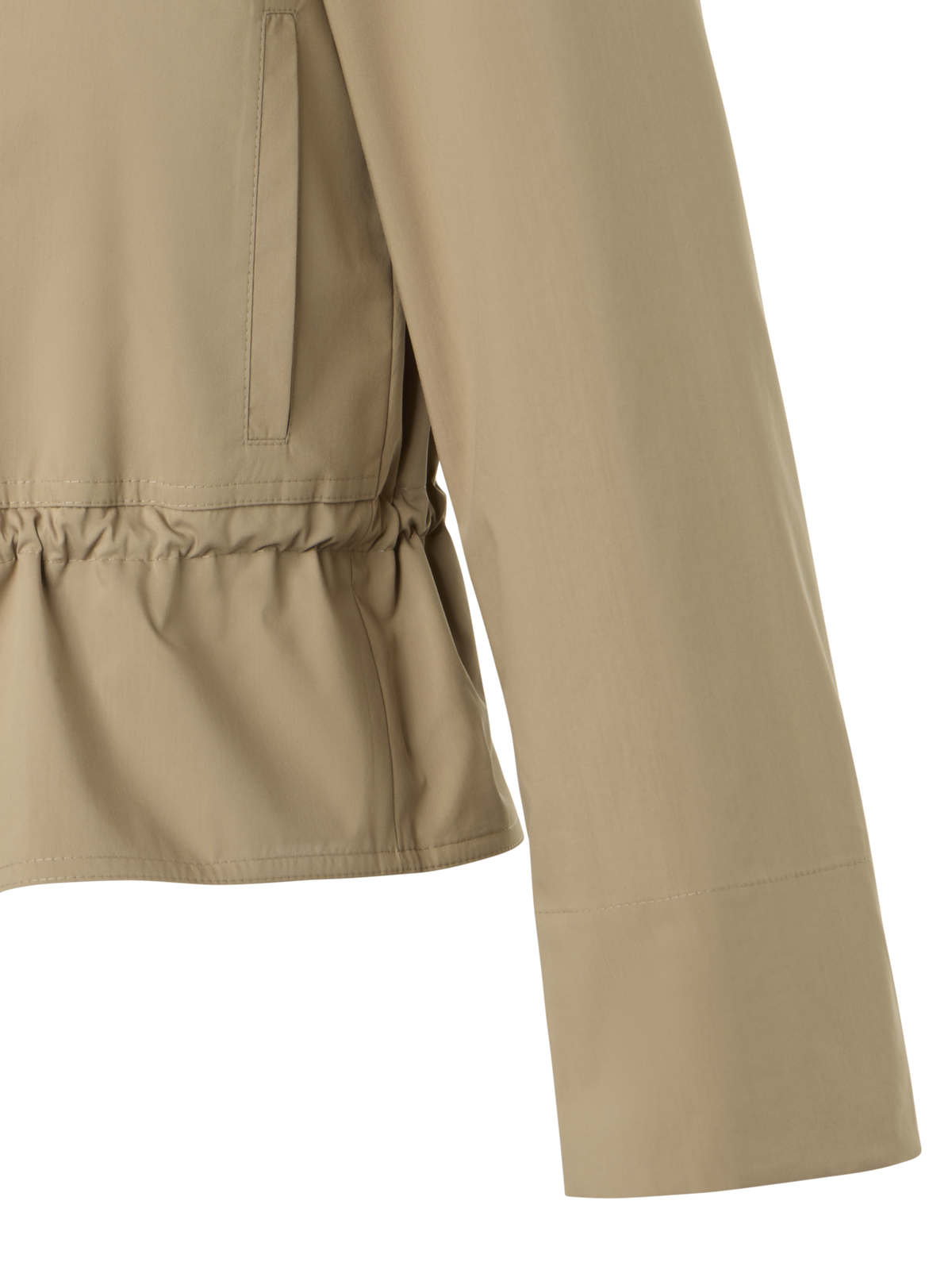 Designer Cotton Short Parka Jacket with Elastic Waist