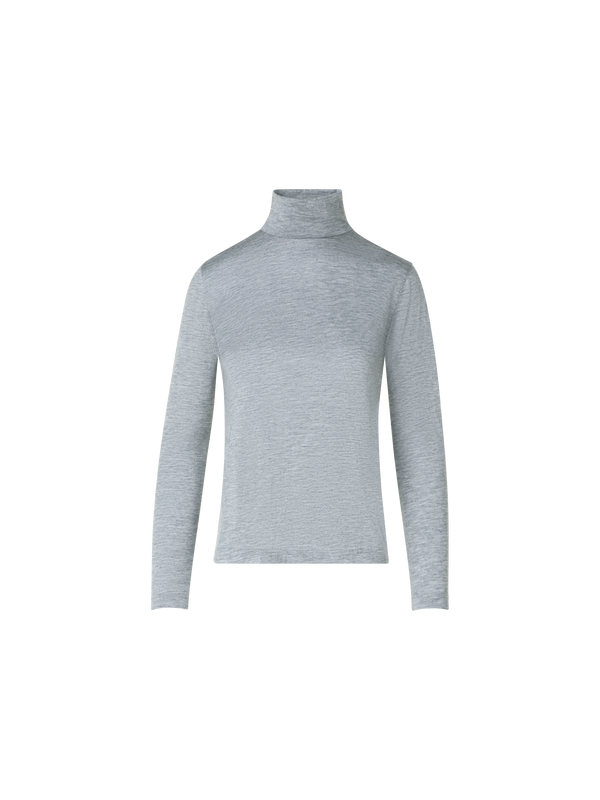 Designer Turtleneck Shirt from Cashmere Silk - grey
