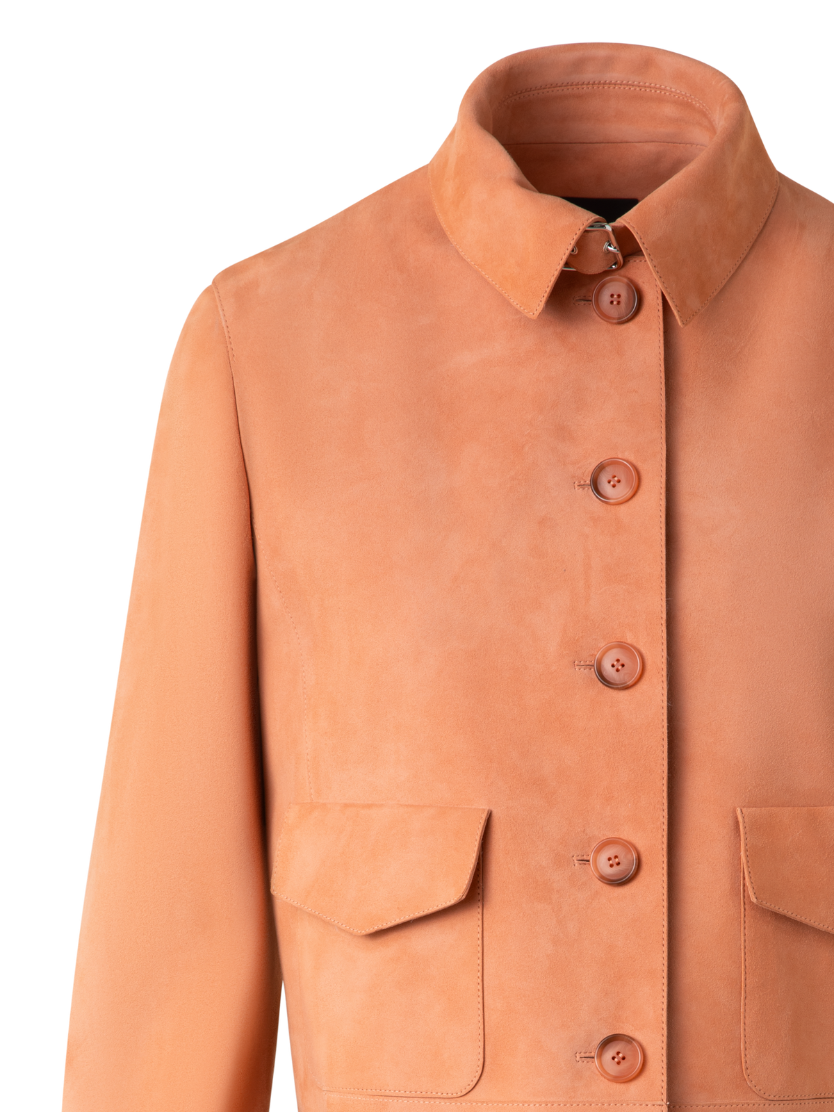 Designer Leather Bomber Jacket - pastel - beige - orange