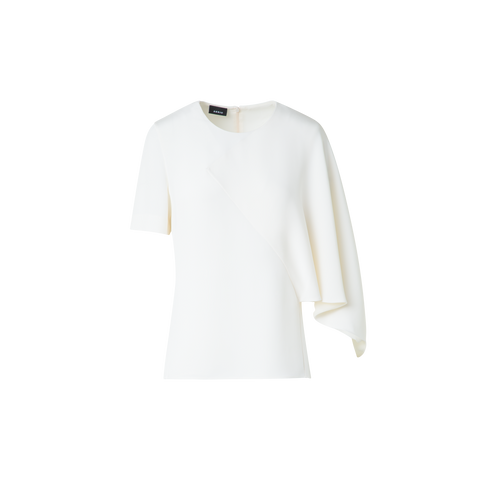 Silk Blouse with Asymmetrical Sleeve