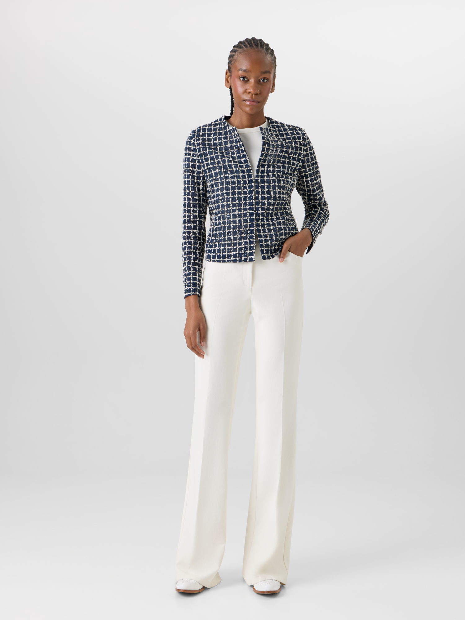Designer Akio Short Jacket in Cotton Blend - multicolor 