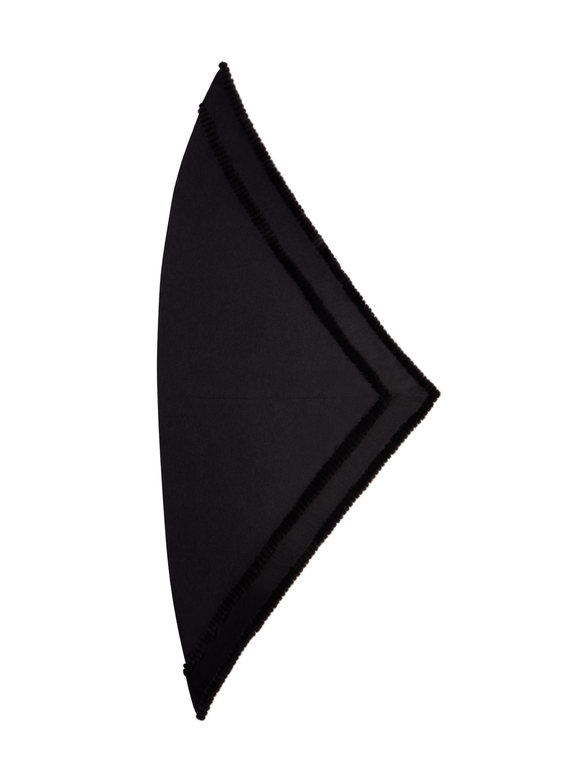 Designer Cashmere Silk Triangle Scarf with Mink Trim - grey
