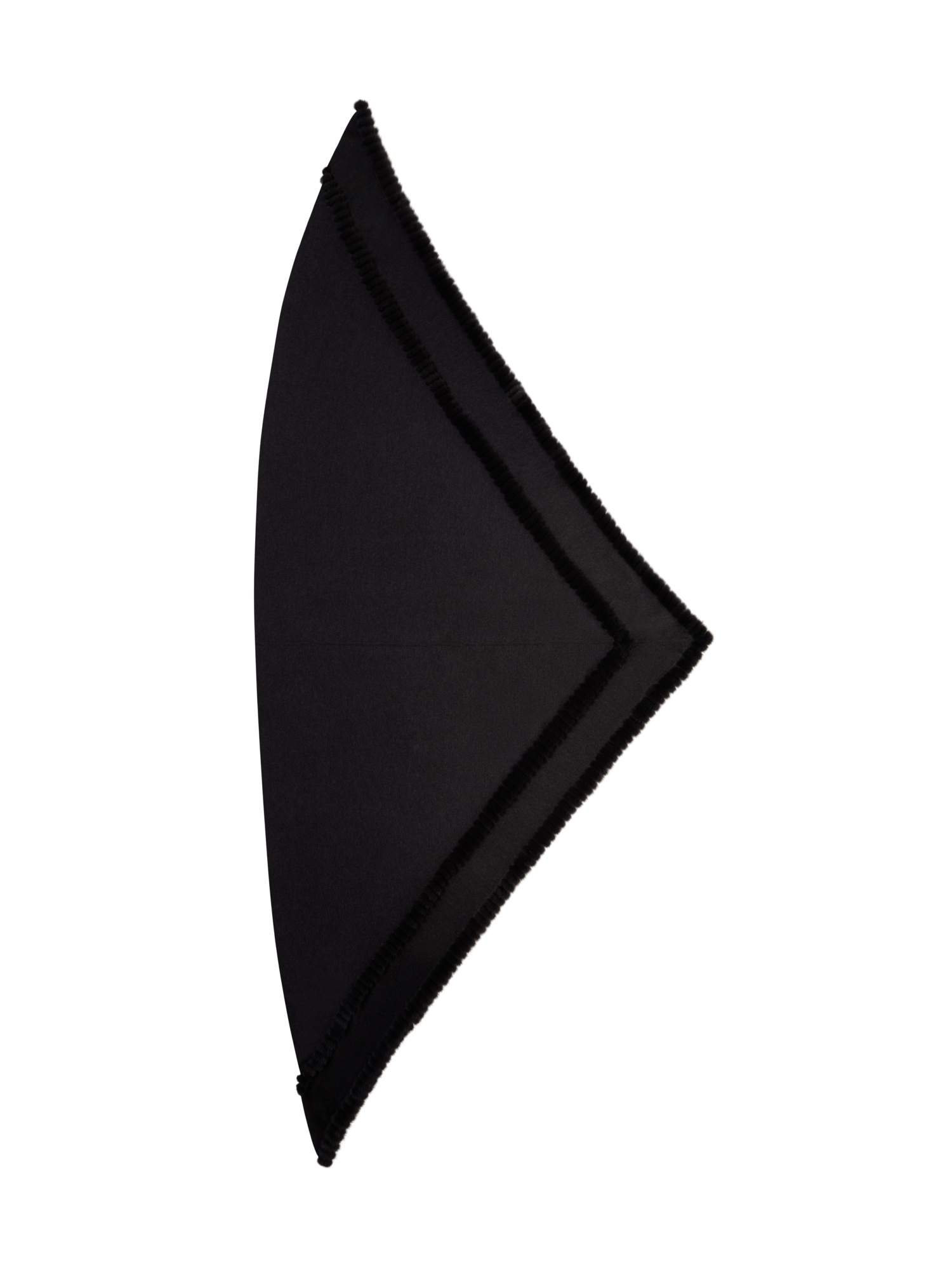 Designer Cashmere Silk Triangle Scarf with Mink Trim - grey