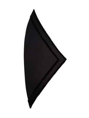 Designer Cashmere Silk Triangle Scarf with Mink Trim - grey