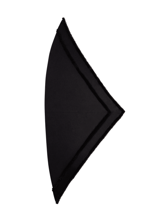Designer Cashmere Silk Triangle Scarf with Mink Trim - grey