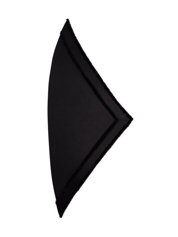 Designer Cashmere Silk Triangle Scarf with Mink Trim - grey